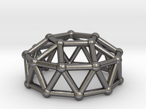 0787 J24 Gyroelongated Pentagonal Cupola #3 in Polished Nickel Steel
