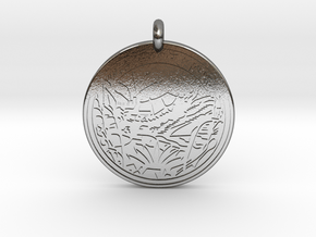 Painted Turtle Animal Totem Pendant in Polished Silver