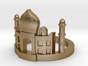 Taj Mahal Ring in Polished Gold Steel: 5.5 / 50.25