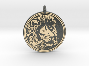 Lion Animal Totem Pendant in Glossy Full Color Sandstone