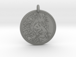 Lion Animal Totem Pendant in Gray PA12