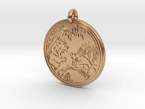 Lioness Animal Totem Pendant in Polished Bronze