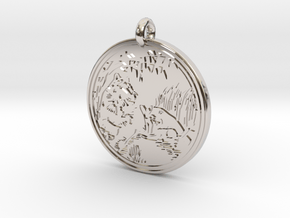 Lioness Animal Totem Pendant in Platinum