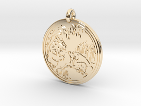 Lioness Animal Totem Pendant in 14K Yellow Gold