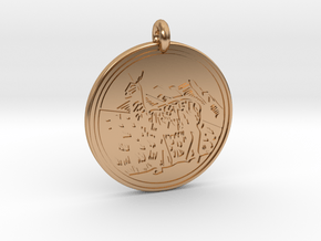 Llama Animal Totem Pendant in Polished Bronze