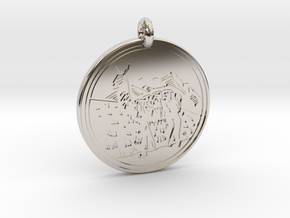 Llama Animal Totem Pendant in Platinum