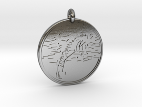 Manatee Animal Totem Pendant in Polished Silver
