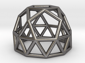 0788 J25 Gyroelongated Pentagonal Rotunda #1 in Polished Nickel Steel