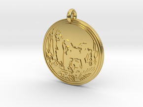 Mountain Gorilla Animal Totem Pendant in Polished Brass