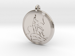 Pronghorn Antelope Animal Totem Pendant in Platinum