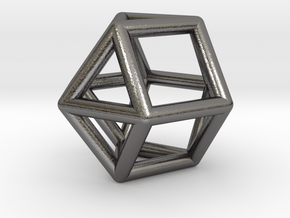 0794 J27 Triangular Orthobicupola (a=1cm) #1 in Polished Nickel Steel