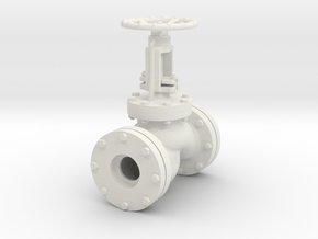 Globe valve 22mm holes scale model in White Natural Versatile Plastic