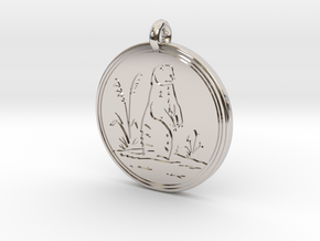 Prairie Dog Animal Totem Pendant in Platinum