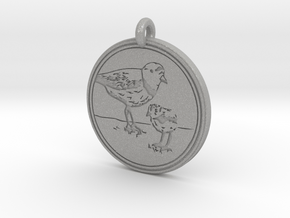 Piping Plover Animal Totem Pendant in Aluminum