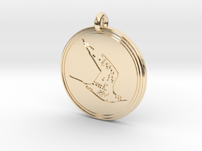 Peregrine Falcon Animal Totem Pendant in 14k Gold Plated Brass