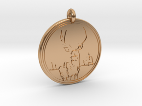 Mule Deer Animal Totem Pendant in Polished Bronze