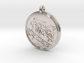 North american Porcupine Animal Totem Pendant in Platinum