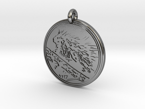North american Porcupine Animal Totem Pendant in Polished Silver