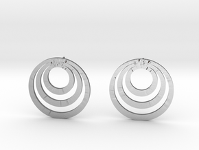 Cerchi Stud Earrings in Polished Silver