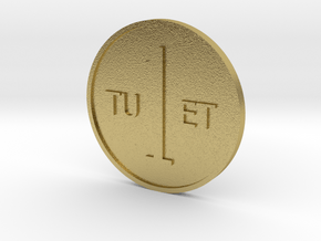One Round Tuet Coin in Natural Brass