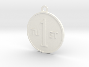 One Round Tuet Key Fob in White Processed Versatile Plastic