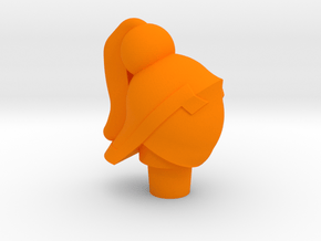 Female Acroyear Head in Orange Processed Versatile Plastic