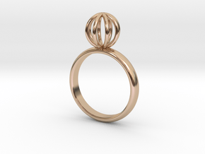 Single Round Cage Ring in 14k Rose Gold Plated Brass: 6 / 51.5