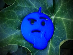 Thinking Emoji Pendant in Blue Processed Versatile Plastic