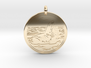 Sea Lion Animal Totem Pendant in 14k Gold Plated Brass