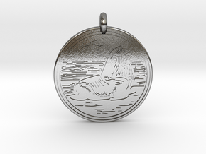 Sea Lion Animal Totem Pendant in Polished Silver