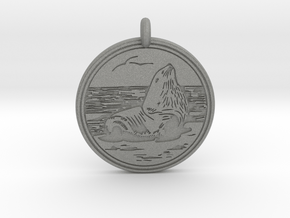 Sea Lion Animal Totem Pendant in Gray PA12
