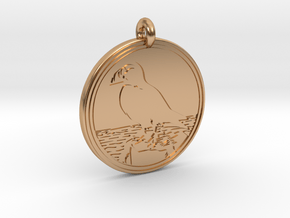 Puffin Animal Totem Pendant in Polished Bronze