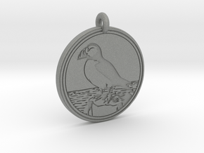 Puffin Animal Totem Pendant in Gray PA12
