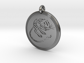 Kangaroo Rat Animal Totem Pendant in Polished Silver