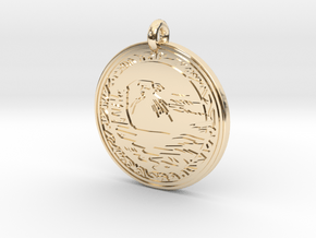 Sea Otter Animal Totem Pendant in 14k Gold Plated Brass