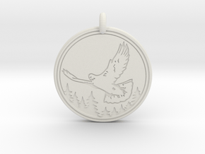 Rock Dove Animal Totem Pendant in White Natural Versatile Plastic