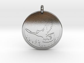 Rock Dove Animal Totem Pendant in Polished Silver