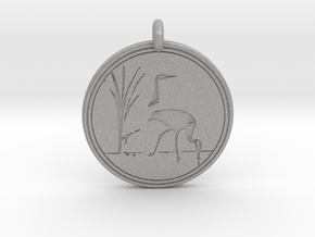Sandhill Crane Animal Totem Pendant in Aluminum