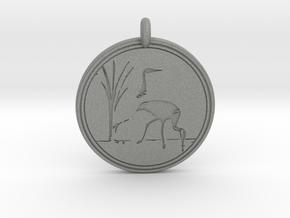 Sandhill Crane Animal Totem Pendant in Gray PA12