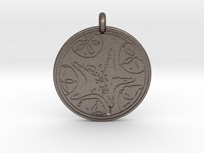 Sea Star ( Star Fish) Animal Totem Pendant in Polished Bronzed-Silver Steel
