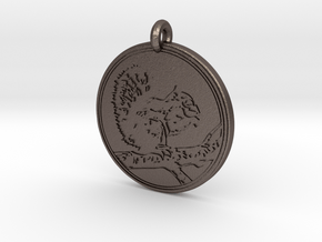 Tree squirrel Animal Totem Pendant in Polished Bronzed-Silver Steel