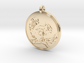 Tree squirrel Animal Totem Pendant in 14k Gold Plated Brass