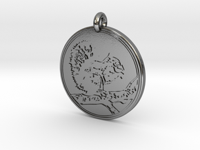 Tree squirrel Animal Totem Pendant in Polished Silver