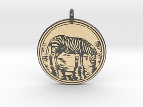 Zebra Animal Totem Pendant in Glossy Full Color Sandstone