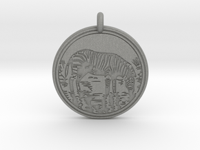Zebra Animal Totem Pendant in Gray PA12