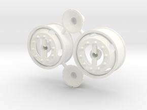 5-Hole Front Rims with Volvo hub cab in White Processed Versatile Plastic