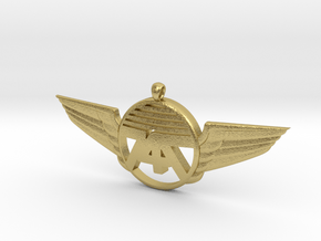 747 Wings Necklace in Natural Brass