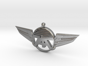 747 Wings Necklace in Natural Silver