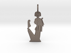 Seshat amulet in Polished Bronzed-Silver Steel