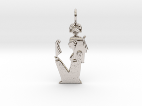 Seshat amulet in Rhodium Plated Brass